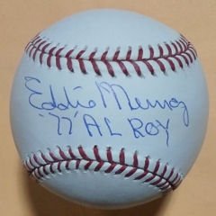 Eddie Murray Autographed/Hand Signed Baltimore Orioles MLB Baseball w/ROY AL 77 inscription