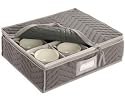China Cup Storage Chest - Deluxe Quilted Microfiber (Light Gray) (12.5"H x 15.5"W x 5"China Cup Storage Chest - Deluxe Quilted Microfiber (Light Gray) (13.5"H x 15.5"W x 5"D)