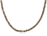Sterling Silver Faceted Smoky Quartz Necklace, 18