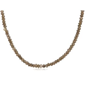 Sterling Silver Faceted Smoky Quartz Necklace, 18 by Amazon.com Collection
