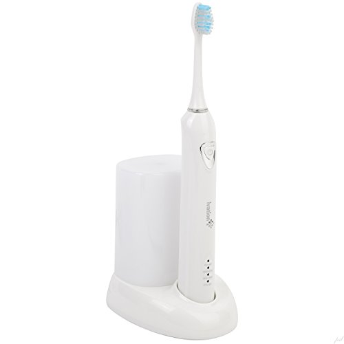Ivation Rechargeable Electric Toothbrush w/Sonic Wave Technology & UV Sanitizer - Includes Induction Charging Base & 3 Brush Heads