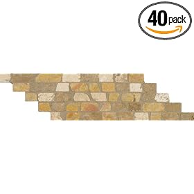 Arizona Tile ST 117 Sterling 3 by 12 Inch Natural Stone Listelle, Honed River Rock 40 Pack Arizona Tile ST-117 Sterling 3-by-12-Inch Natural Stone Listelle, Honed River Rock - 40-Pack