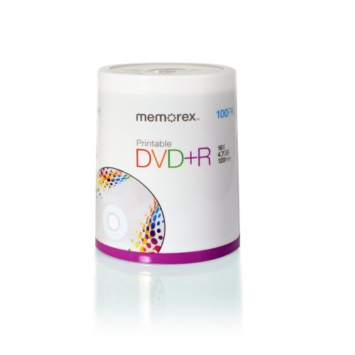 Memorex DVD+R 16x 4.7GB 100 Pack Spindle Printable