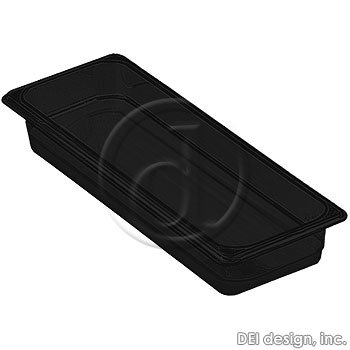 Camwear Food Pan Half Size Long - 2-1/2'' Deep Black