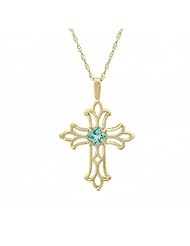 Aquamarine Cross Pendant