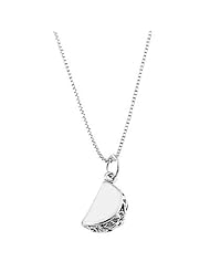 Sterling Silver Three Dimensional Hard Shell Style Taco Necklace