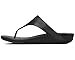 FitFlop Women's Banda Micro Crystal Toe Post, All Black, 8 M US