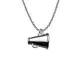 Silver Cheer Megaphone Cheerleading Necklace