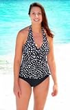 Hits the Spot Babydoll Halter Tankini Top - Plus Size Swimsuit Plus Size Swimsuits