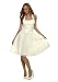 Astrapahl, Elegantes knielanges Neckholder Braut - Cocktailkleid, Farbe creme - weiß