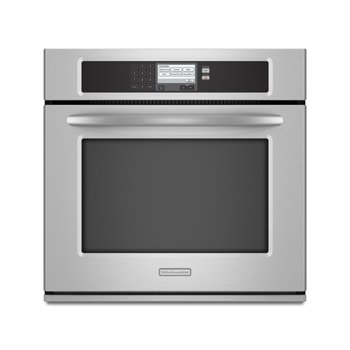 KitchenAid Architect Series II: 30'' Single Steam-Assist Electric Wall Oven with 4.3 cu. ft. Self-Cleaning Dual-Fan Convection Oven and Glass-Touch LCD Display