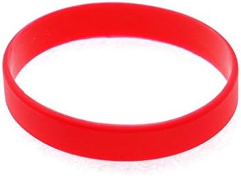CharBenzi Blank Silicone Wristbands Rubber Bracelets (Red)