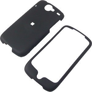 Black Rubber Feel Snap-On Cover Hard Case Cell Phone Protector for Google Nexus One - Wireless Phone Accessory