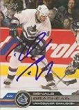 Donald Brashear, Vancouver Canucks Autographed Card