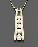 14k Gold Diamond Five-Stone Journey Pendant (1 ct. t.w.)