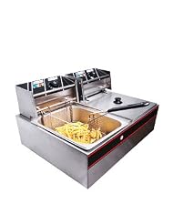 5000W 12 Liter Electric Countertop Deep Fryer Dual Tank 6 Commercial Restaurant by 