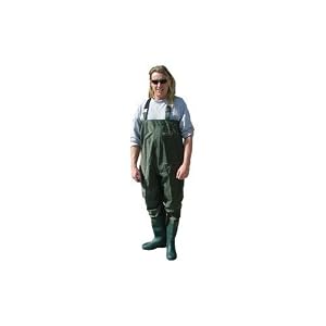 Wellington Boots + Nylon Chest Fishing Waders Sz 8