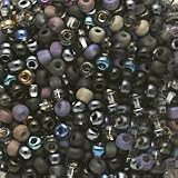 Czech Seed Beads 6/0 ''Witches Brew'' Black & Iris Mix Lot (1 Ounce)