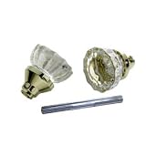 Black & Decker Safe Lock Decorative Glass Door Knob- Crystal Handle with Brass Accent for Interior Doors