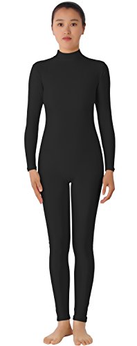 AveryDance Adult Lycra Long Sleeve Unitard Bodysuit Dancewear, M, Black