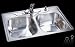 Kindred D2233/85K/4 22-by-33-Inch Double Bowl Drop-In Stainless Kitchen Sink Noble