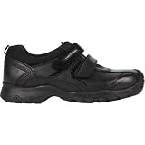 Hush Puppies Gradient Black Leather Boys School Shoe