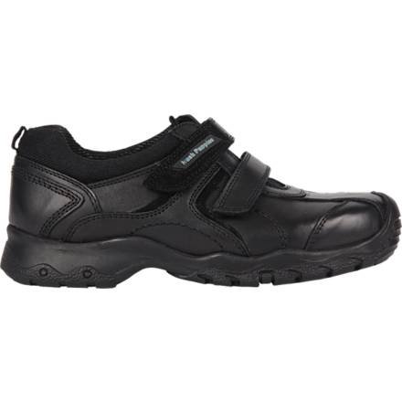 Hush Puppies Gradient Black Leather Boys School Shoe