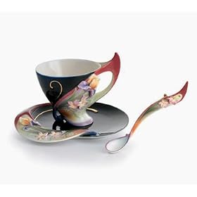Franz Porcelain Flora and Flutter Cup Saucer Spoon