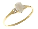 9ct Yellow And White Gold Ladies Opal Birth Stone Ring Size H