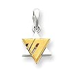14k Two-tone Star of David Pendant