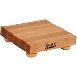 John Boos 9-Inch Square Maple Edge Grain Chopping Block with Feet