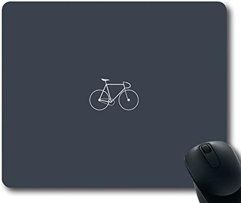 Custom Super Mouse Pad with Bicycle Minimalism Gray Non-Slip Neoprene Rubber Standard Size 9 Inch(220mm) X 7 Inch(180mm) X 1/8 Inch(3mm) Desktop Mousepad Laptop Mouse pads Comfortable Computer Mouse Mat