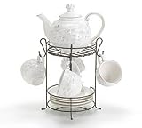 Mariners Bay Nautical Teapot With Teacup, Saucers And Stand