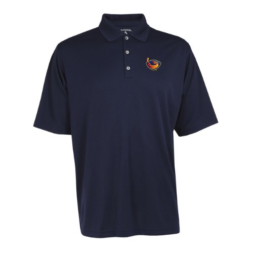 Antigua Men's NHL Atlanta Thrashers Exceed Desert Dry Xtra-Lite Short Sleeve Polo, Navy, Large