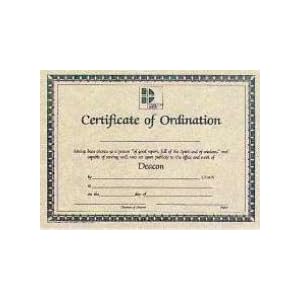 deacon ordination certificate