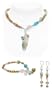 Genuine Gold Colored Freshwater Pearl, Turquoise, Rose Quartz, and Shell Necklace with Bracelet and Leverback Earrings Gift Boxed Set