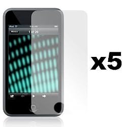 5-Pack Premium Reusable LCD Screen Protector with Lint Cleaning Cloth for Apple iPod Touch 1st Gen 8GB 16GB 32GB