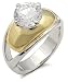 Two Toned Solitaire CZ Engagement Ring