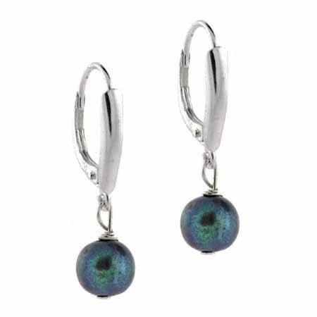 Genuine Freshwater Cultured Peacock Pearl LeverBack Earrings