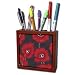 CherylsArt Flowers Art - Bright Red Tulips on Black - Tile Pen Holders-5 inch tile pen holder