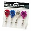 Assorted Translucent Colors I.D. Card Reel - 4-pack