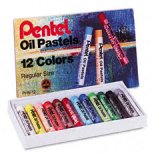 Oil Pastel Set with Carrying Case, 12 Assorted Colors per Set