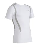 CW-X Men's VersatX Web Short Sleeved Top, White/Lite Grey, Large