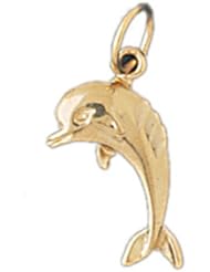 Dazzlers Solid 14 karats gold Dolphin Charm Pendant Available in three colors from jewelsberry (weights: 0.9 grams only)
