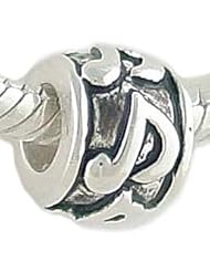 Petite Sterling Music Notes Bead for European Charm Bracelet