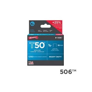 Arrow Fastener 506 Genuine T50 3 8-Inch Staples, 1,250-Pack by Arrow