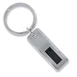 Men s STEL Stainless Steel Keychain with Black Enamel Inlay Accent- 80806