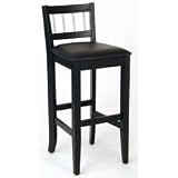Manhattan Pub Stool (Black and Stainless Steel) (40.25H x 20W x 17D) by Home Styles