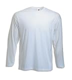 Fruit of the Loom long sleeve plain t-shirt White Large