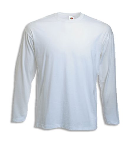 Fruit of the Loom long sleeve plain t-shirt White XXL